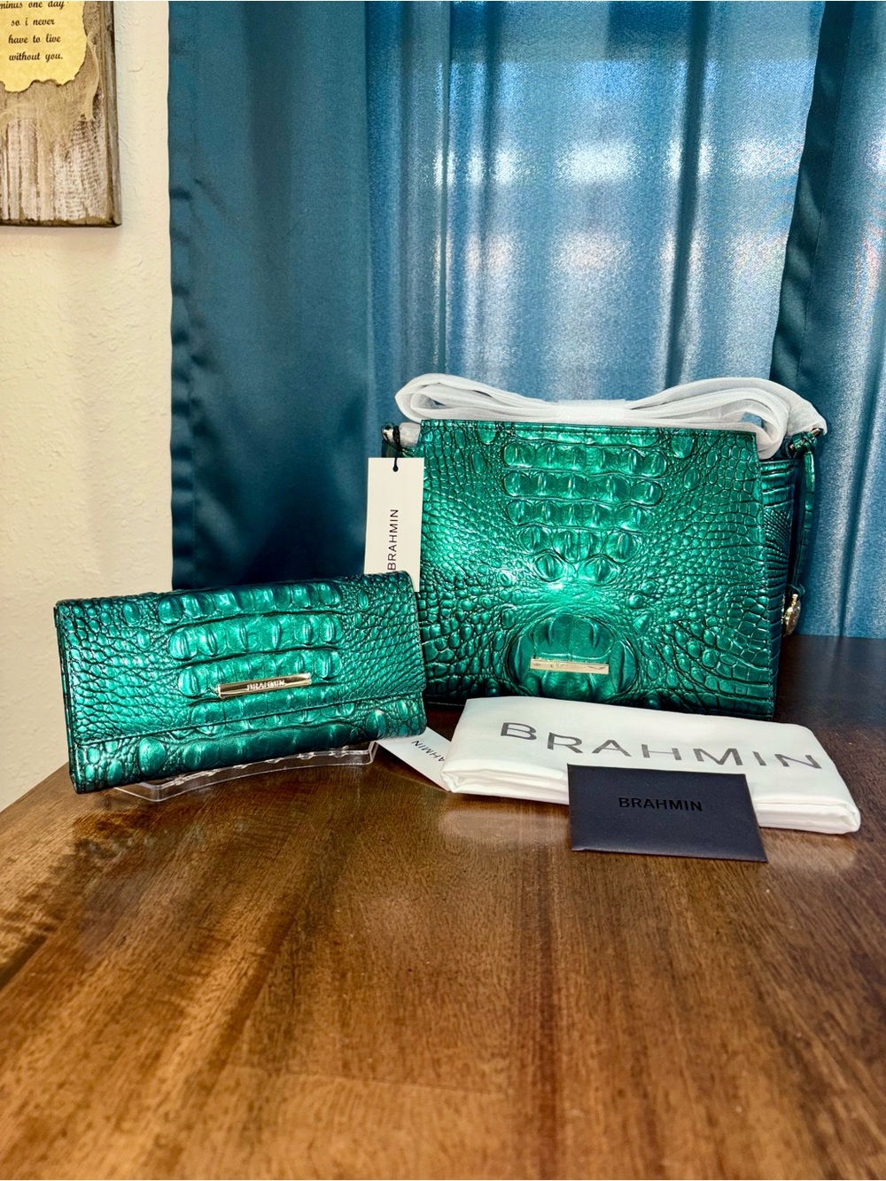 Brahmin NWT Hillary/Cordelia - Mystic Green - Glitzy - Metallic - Jeweltone